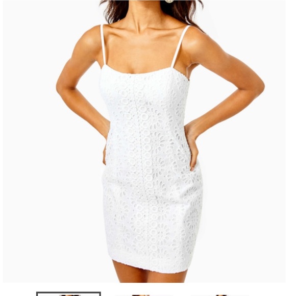 Lilly Pulitzer Dresses & Skirts - Lilly Pulitzer White Pinwheel Eyelet Shelli Cotton Dress Size 8